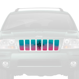 Dirty Acres® - 1-Pc Pink and Teal Ombre Compass Style Perforated Main Grille