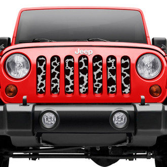 Dirty Acres® - 1-Pc Cow Hide Style Black/White Perforated Main Grille