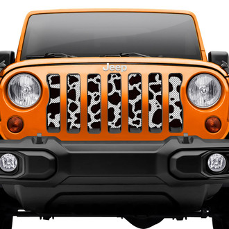 Dirty Acres® - 1-Pc Cow Hide Style Black/White Perforated Main Grille