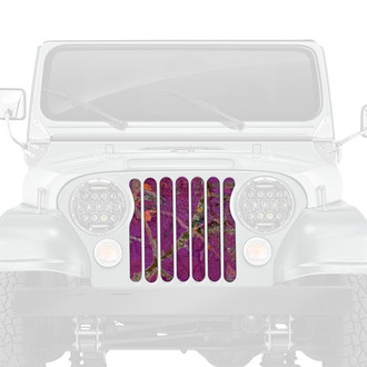 Dirty Acres® - 1-Pc Woodland Camo Style Purple Perforated Main Grille