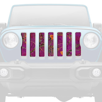 Dirty Acres® - 1-Pc Woodland Camo Style Purple Perforated Main Grille