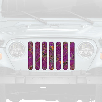 Dirty Acres® - 1-Pc Woodland Camo Style Purple Perforated Main Grille