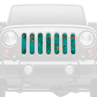 Dirty Acres® - 1-Pc Woodland Camo Style Teal Perforated Main Grille