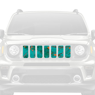 Dirty Acres® - 1-Pc Woodland Camo Style Teal Perforated Main Grille