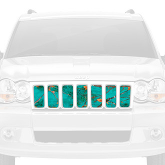 Dirty Acres® - 1-Pc Woodland Camo Style Teal Perforated Main Grille