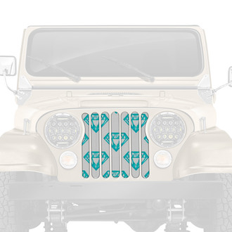 Dirty Acres® - 1-Pc Diamonds Style Teal Perforated Main Grille