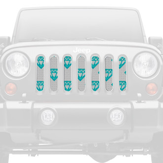 Dirty Acres® - 1-Pc Diamonds Style Teal Perforated Main Grille