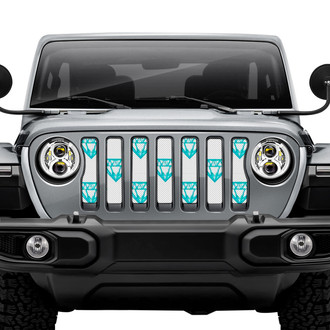 Dirty Acres® - 1-Pc Diamonds Style Teal Perforated Main Grille