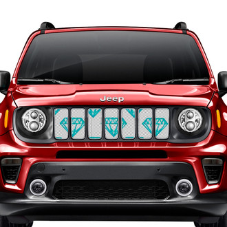 Dirty Acres® - 1-Pc Diamonds Style Teal Perforated Main Grille