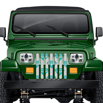 Dirty Acres® - 1-Pc Diamonds Style Teal Perforated Main Grille