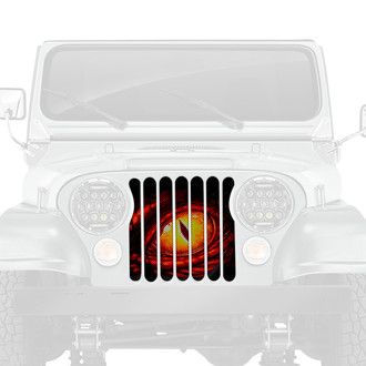 Dirty Acres® - 1-Pc Dragon Eye Style Red Perforated Main Grille
