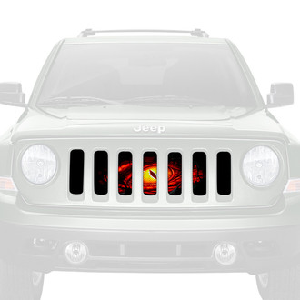 Dirty Acres® - 1-Pc Dragon Eye Style Red Perforated Main Grille