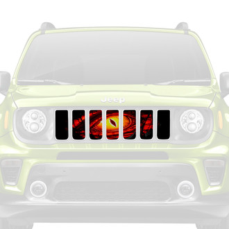 Dirty Acres® - 1-Pc Dragon Eye Style Red Perforated Main Grille