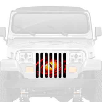 Dirty Acres® - 1-Pc Dragon Eye Style Red Perforated Main Grille