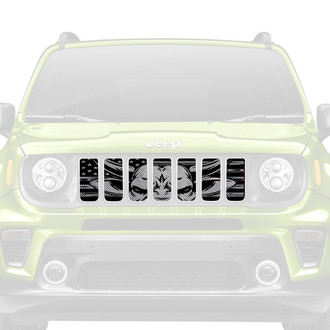 Dirty Acres® - 1-Pc Eight Seconds Style Black/Gray Perforated Main Grille