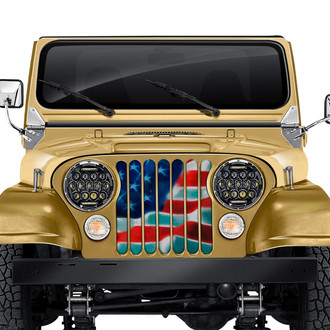 Dirty Acres® - 1-Pc Freedom American Flag Brightly Colored Perforated Main Grille