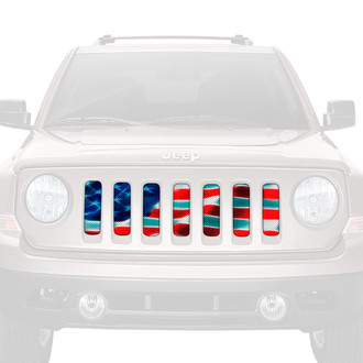 Dirty Acres® - 1-Pc Freedom American Flag Brightly Colored Perforated Main Grille