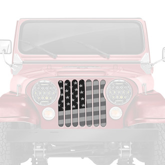 Dirty Acres® - 1-Pc Ghost Tactical Slanted American Flag Style Perforated Main Grille