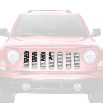 Dirty Acres® - 1-Pc Ghost Tactical Slanted American Flag Style Perforated Main Grille
