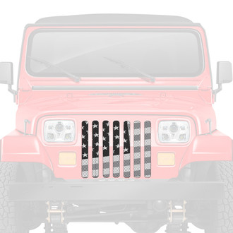 Dirty Acres® - 1-Pc Ghost Tactical Slanted American Flag Style Perforated Main Grille