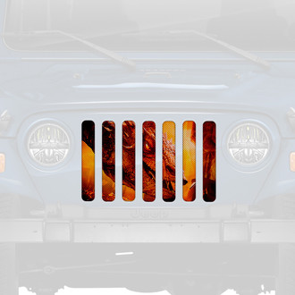 Dirty Acres® - 1-Pc Dragon Face Style Gold Perforated Main Grille