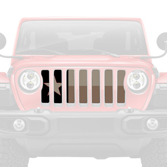 Dirty Acres® - 1-Pc Gobi Jeep Colored Texas Flag Style Perforated Main Grille