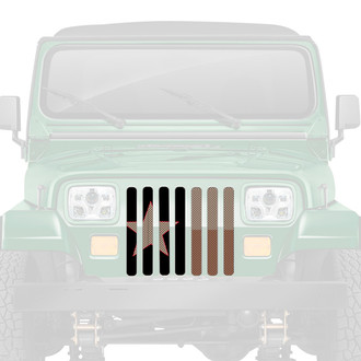 Dirty Acres® - 1-Pc Gobi Jeep Colored Texas Flag Style Perforated Main Grille