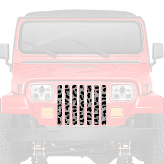 Dirty Acres® - 1-Pc Leopard Print Style Gray Perforated Main Grille