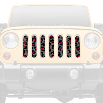 Dirty Acres® - 1-Pc Leopard Print Style Gray/Pink/Black Perforated Main Grille