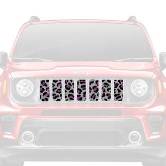 Dirty Acres® - 1-Pc Leopard Print Style Gray/Purple/Black Perforated Main Grille