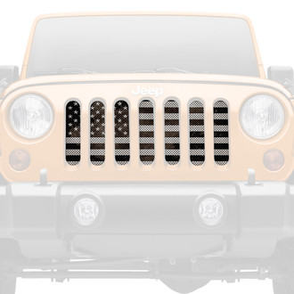 Dirty Acres® - 1-Pc American Grunge Tactical Style Black/White Perforated Main Grille
