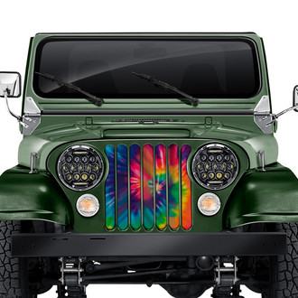 Dirty Acres® - 1-Pc Hippie Life Tie Dye Style Perforated Main Grille