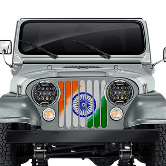 Dirty Acres® - 1-Pc Flag of India - Artistic Style Perforated Main Grille