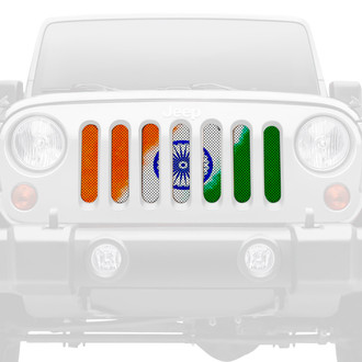 Dirty Acres® - 1-Pc Flag of India - Artistic Style Perforated Main Grille