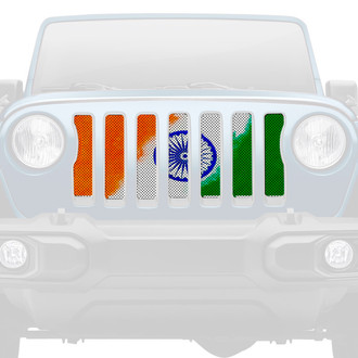 Dirty Acres® - 1-Pc Flag of India - Artistic Style Perforated Main Grille