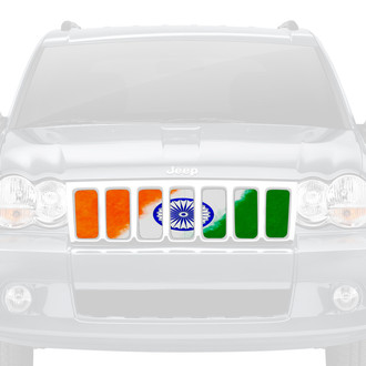 Dirty Acres® - 1-Pc Flag of India - Artistic Style Perforated Main Grille