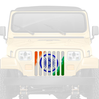 Dirty Acres® - 1-Pc Flag of India - Artistic Style Perforated Main Grille