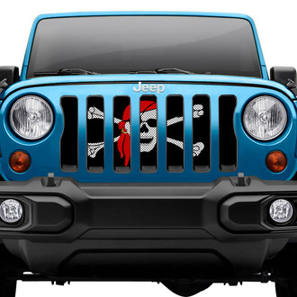 Dirty Acres® - 1-Pc One Eye Jack Pirate Flag Style Perforated Main Grille