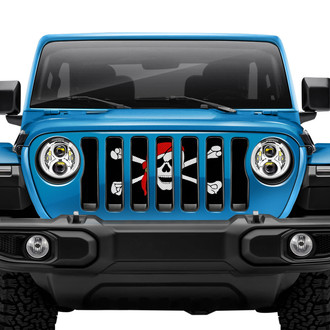 Dirty Acres® - 1-Pc One Eye Jack Pirate Flag Style Perforated Main Grille