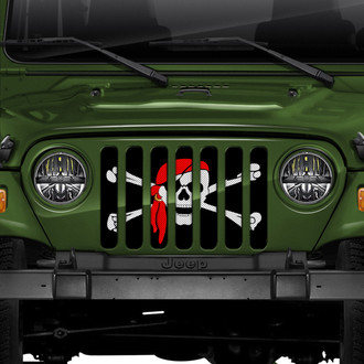 Dirty Acres® - 1-Pc One Eye Jack Pirate Flag Style Perforated Main Grille