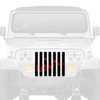 Dirty Acres® - 1-Pc Join or Die Style Red Perforated Main Grille