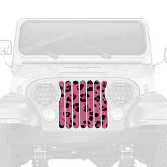 Dirty Acres® - 1-Pc Lady Leopard Print Style Pink Perforated Main Grille