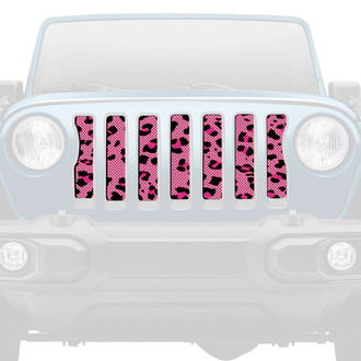 Dirty Acres® - 1-Pc Lady Leopard Print Style Pink Perforated Main Grille