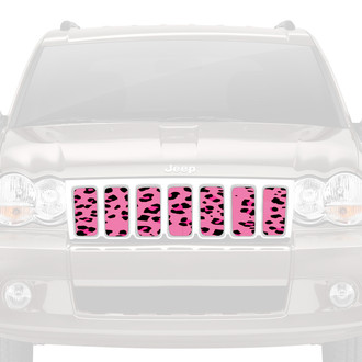 Dirty Acres® - 1-Pc Lady Leopard Print Style Pink Perforated Main Grille