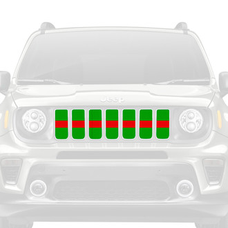 Dirty Acres® - 1-Pc Lime Green Red Line Style Perforated Main Grille