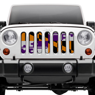 Dirty Acres® - 1-Pc Maryland Flag Style Purple/Orange Perforated Main Grille