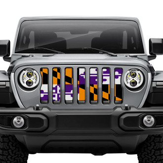 Dirty Acres® - 1-Pc Maryland Flag Style Purple/Orange Perforated Main Grille