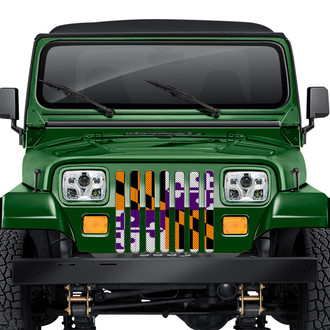 Dirty Acres® - 1-Pc Maryland Flag Style Purple/Orange Perforated Main Grille
