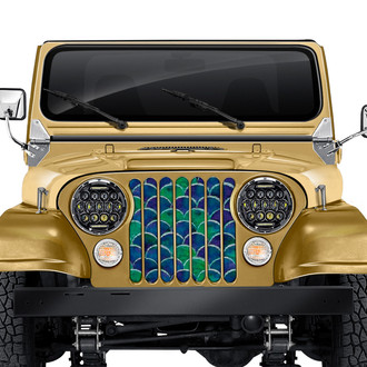 Dirty Acres® - 1-Pc Mermaid Scales Style Blue/Green Perforated Main Grille