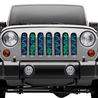 Dirty Acres® - 1-Pc Mermaid Scales Style Blue/Green Perforated Main Grille